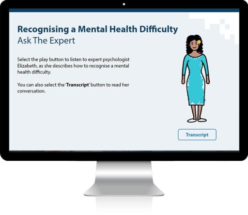 Mental health eLearning course for leaders customised course screen shot